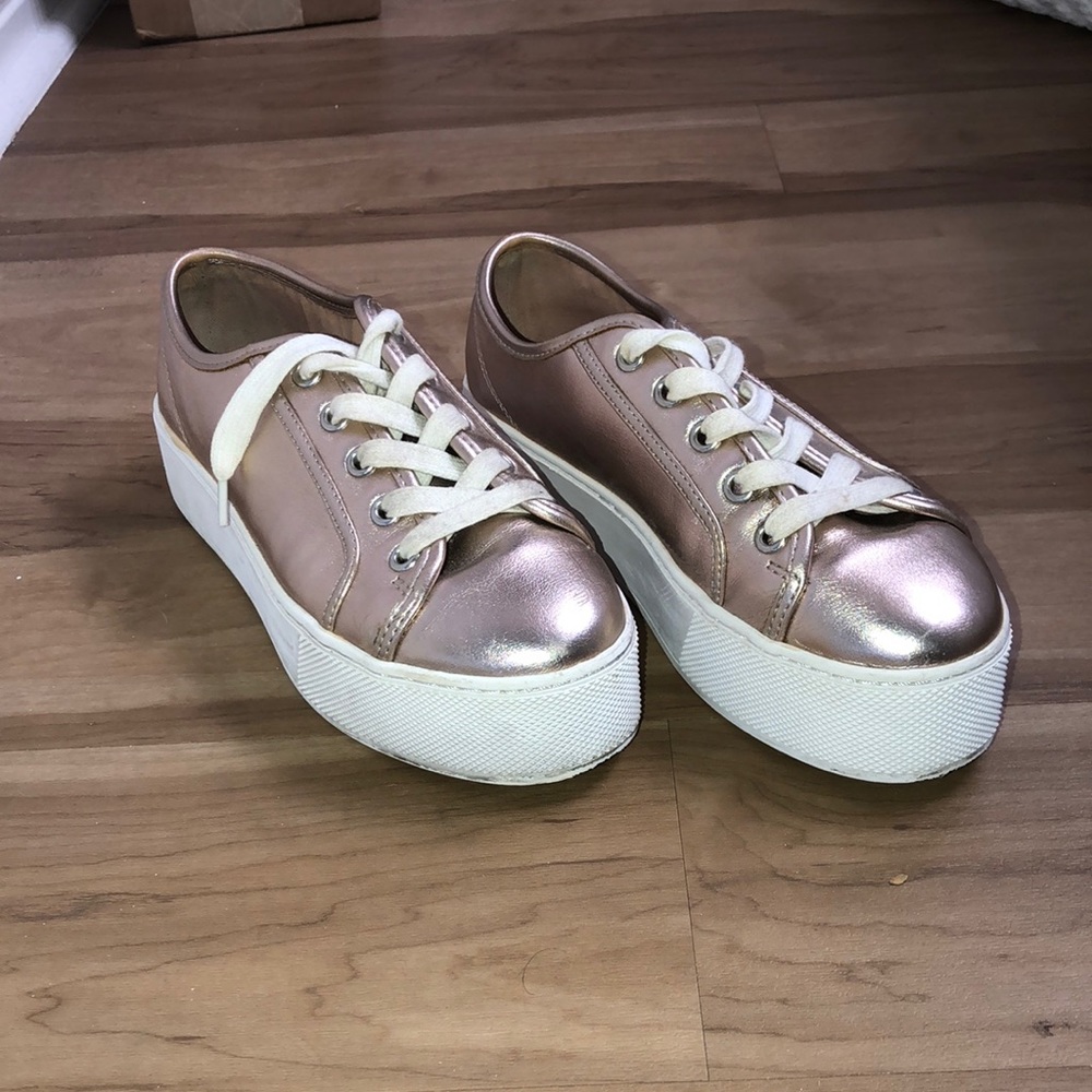 Steve Madden platform rose gold sneakers